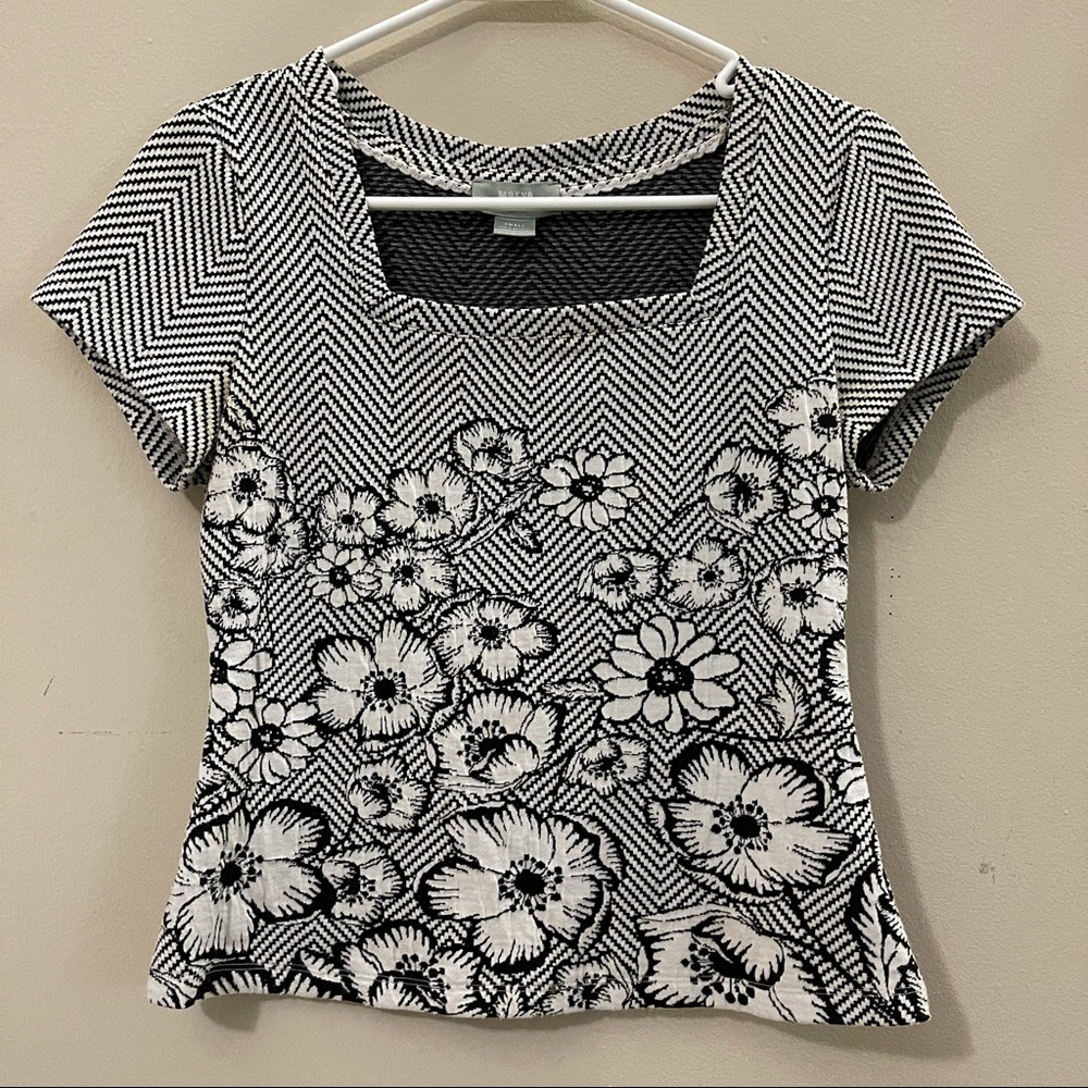 Black and white blouse